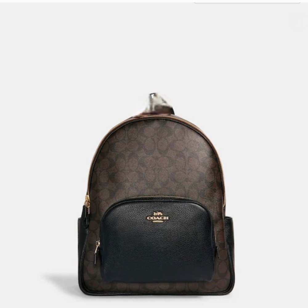 Coach Women's Court Backpack Brown and Black